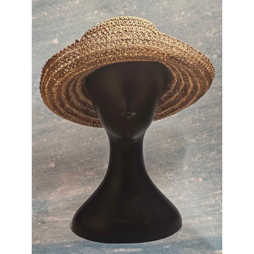 🌾 Scala Gal Structured Straw Hat with Twine Bow & Curled Brim